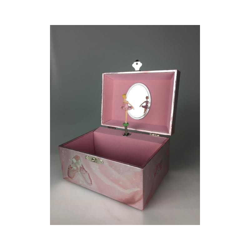 Boîte à bijoux rose scintillante ballerine 