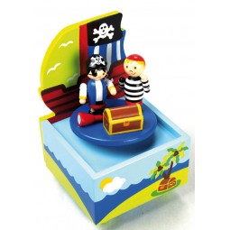 Spieluhr Piratenschiff aus Holz