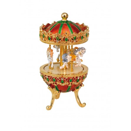 Golden carousel with horses