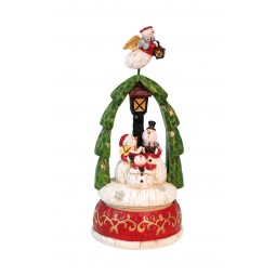 Musicbox Snowmen with flying Snowman angel