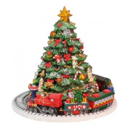 Weihnachtsbaum mit Zugszene