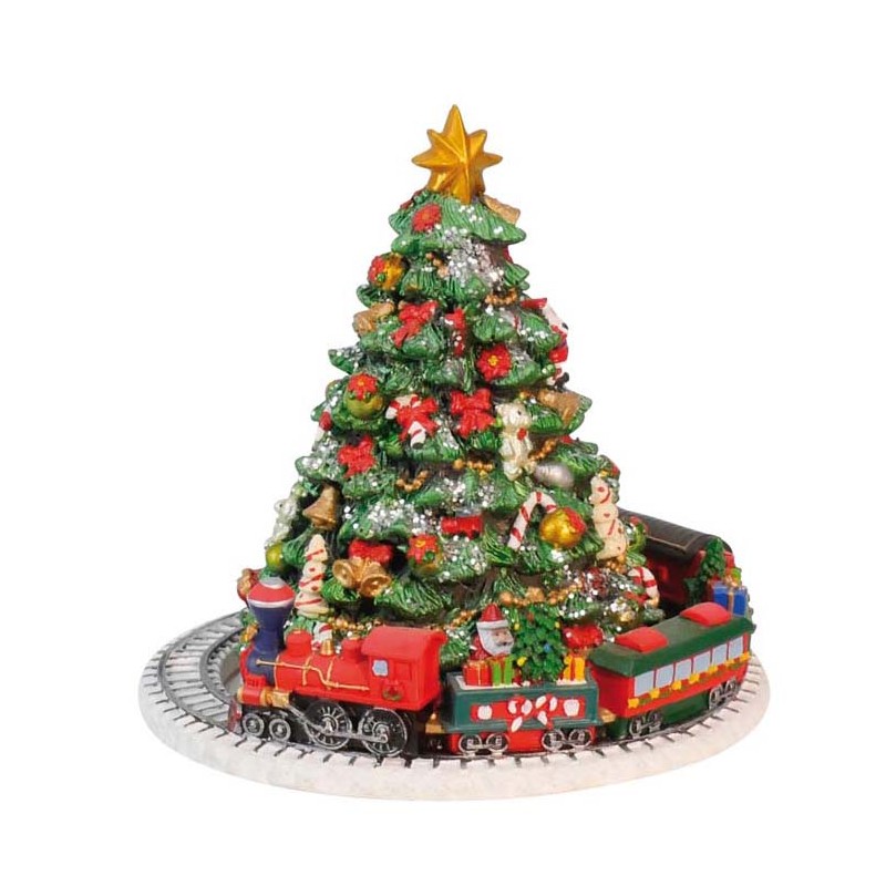 Weihnachtsbaum mit Zugszene