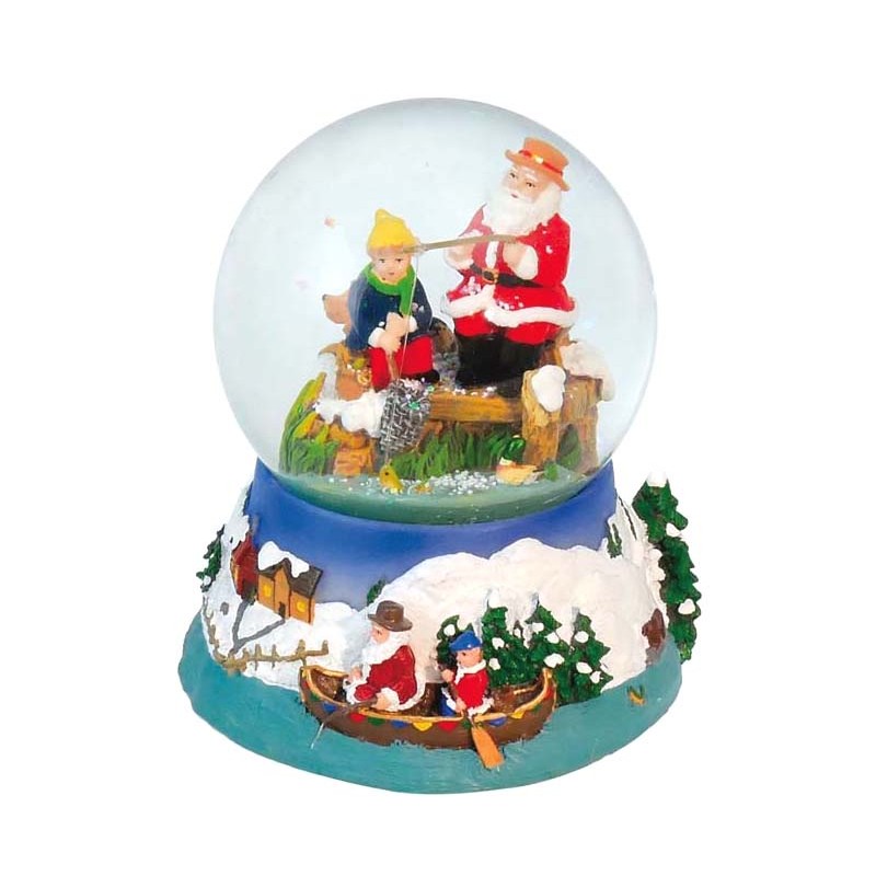 Snowglobe “Fishing Santa”