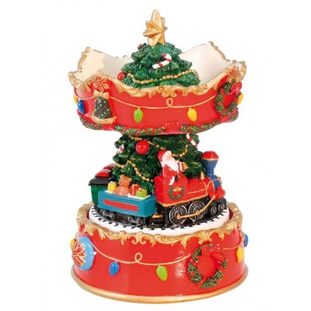 Musicbox “ Christmas carousel with Santa and train”