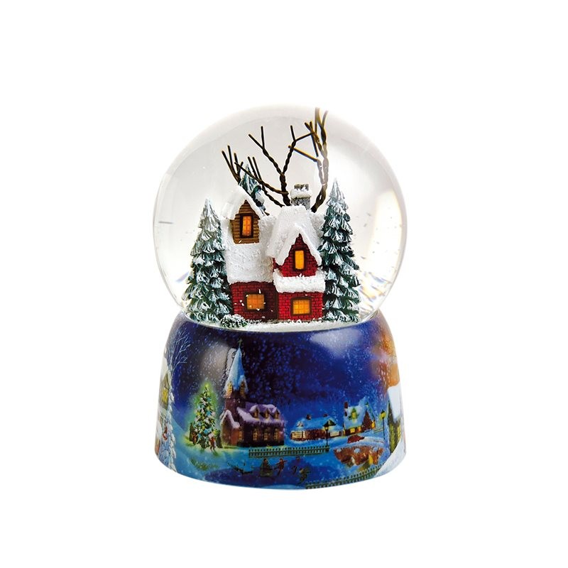 100 mm snowglobe illuminated tree in the forest