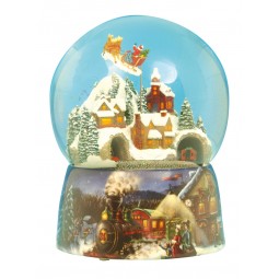 Snow globe "train and Santa"