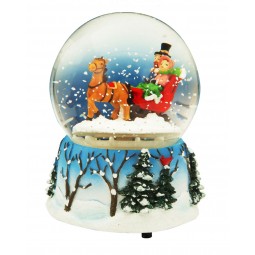 Snow globe sleigh 100 mm