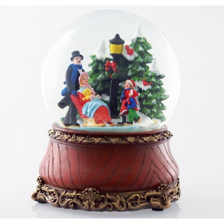 Snow globe with ice skaters