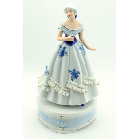 Blue and white porcelain lady